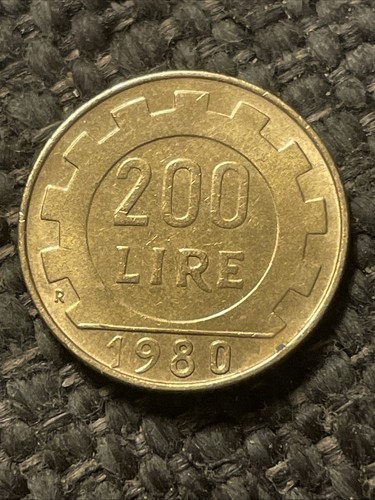 1980 italy 200 lire coin - italy,