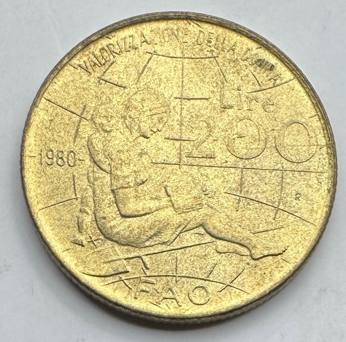 1980 italy 200 lire - lire, coin
